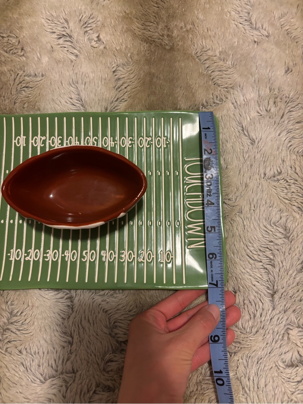 Rae Dunn Football chip and dip tray - Picture 6 of 6
